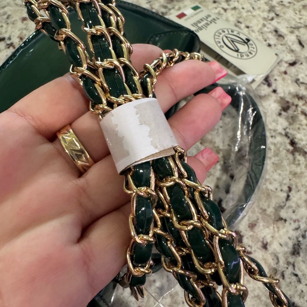 Valentino Orlandi Forest Green Crossbody with Removable Strap Style NWT MSRP$210 - Picture 7 of 10
